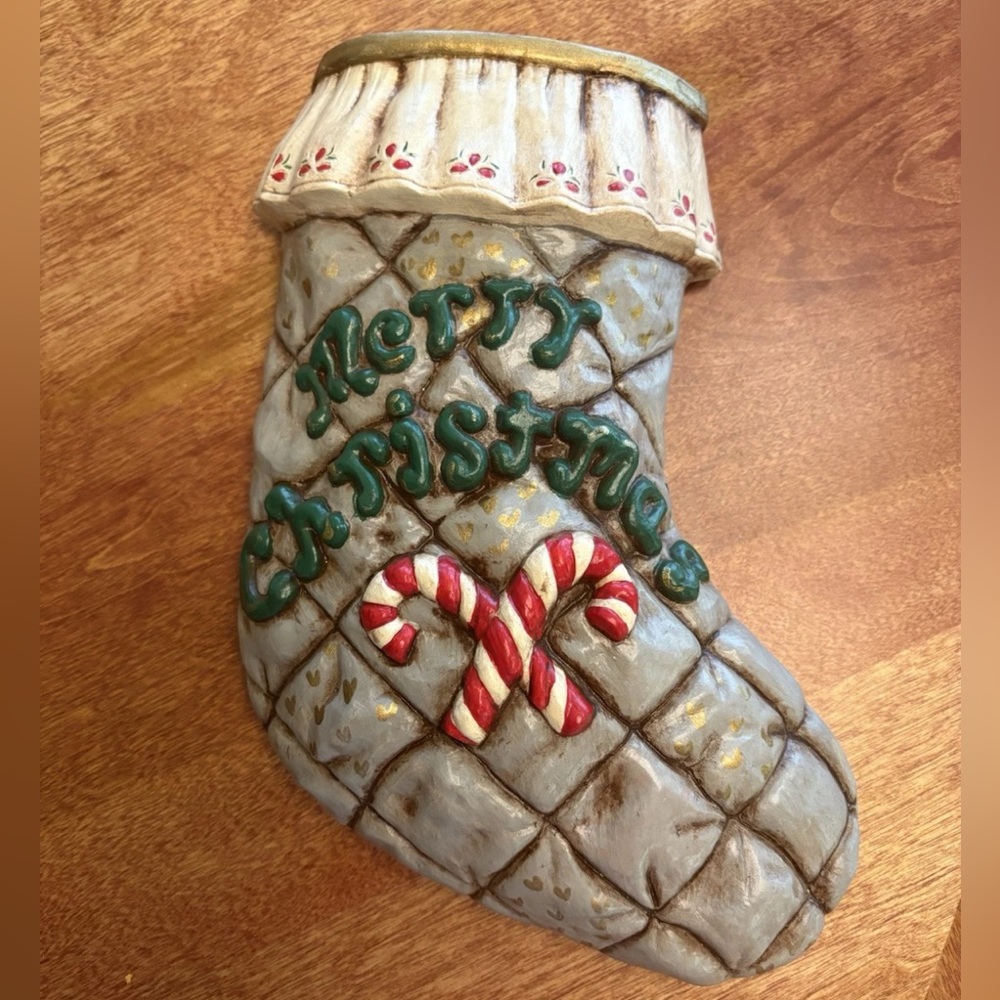 Ceramic Christmas stocking planter